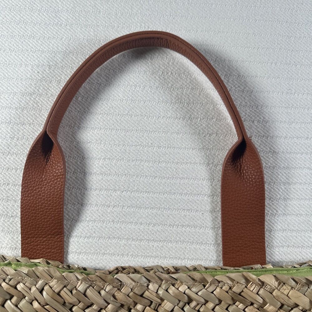 Four Seasons Anguilla Woven Straw Tote Bag Leather Handles Resort Beach - Picture 15 of 16